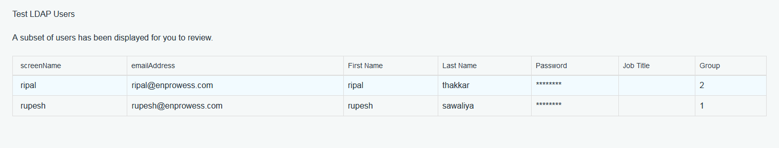 Test LDAP Users