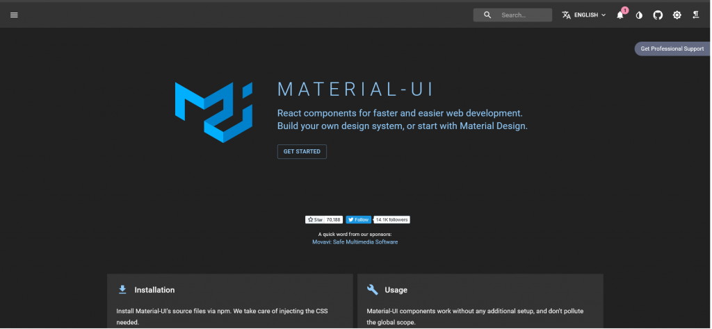 Material-UI A popular React UI framework