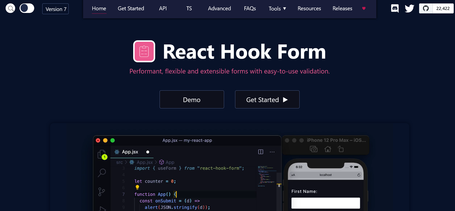 Hooked library. React Hook form. React form. Библиотека React. Use input React Hook.