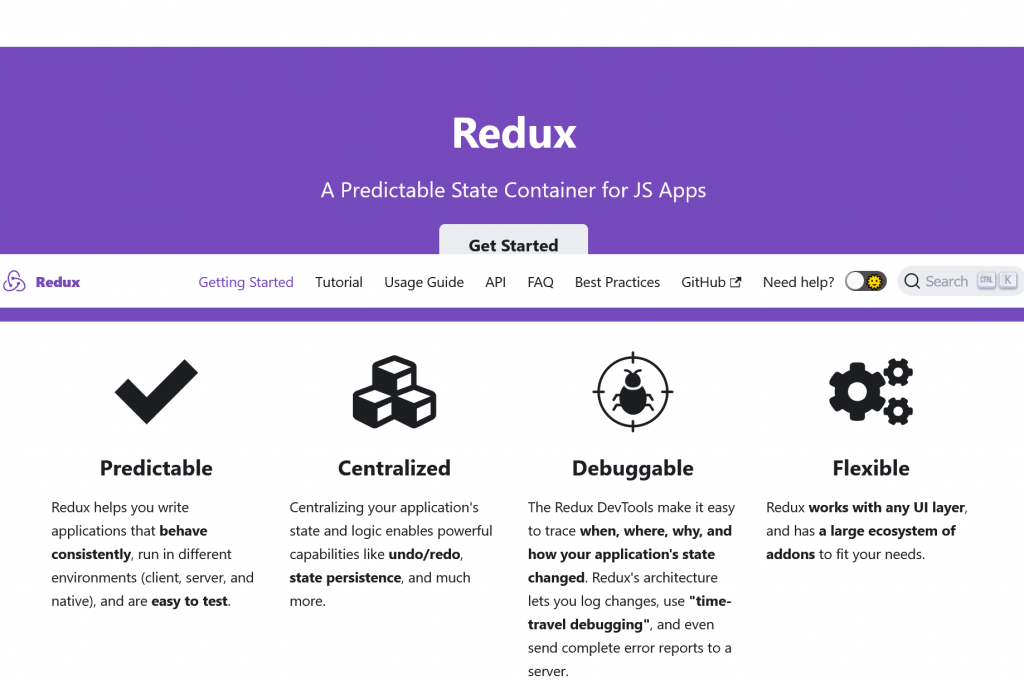 Redux - A predictable state container for JavaScript apps Redux